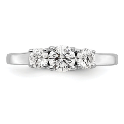 0.38ct. CZ Solid Real 14K White Gold 3-Stone Engagement Ring