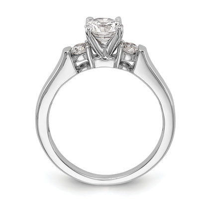 0.25ct. CZ Solid Real 14K White Gold 3-Stone Engagement Ring