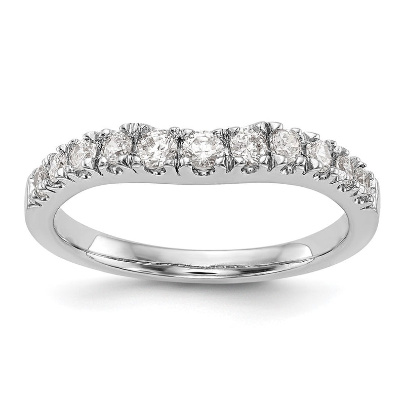 14K White Gold Real Diamond Wedding Band