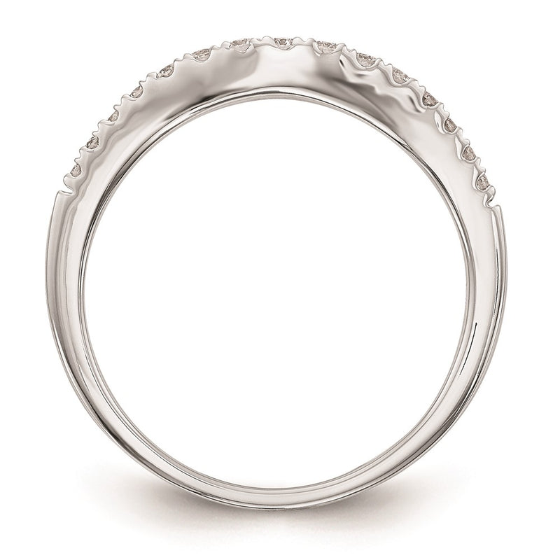 14K White Gold Real Diamond Wedding Band