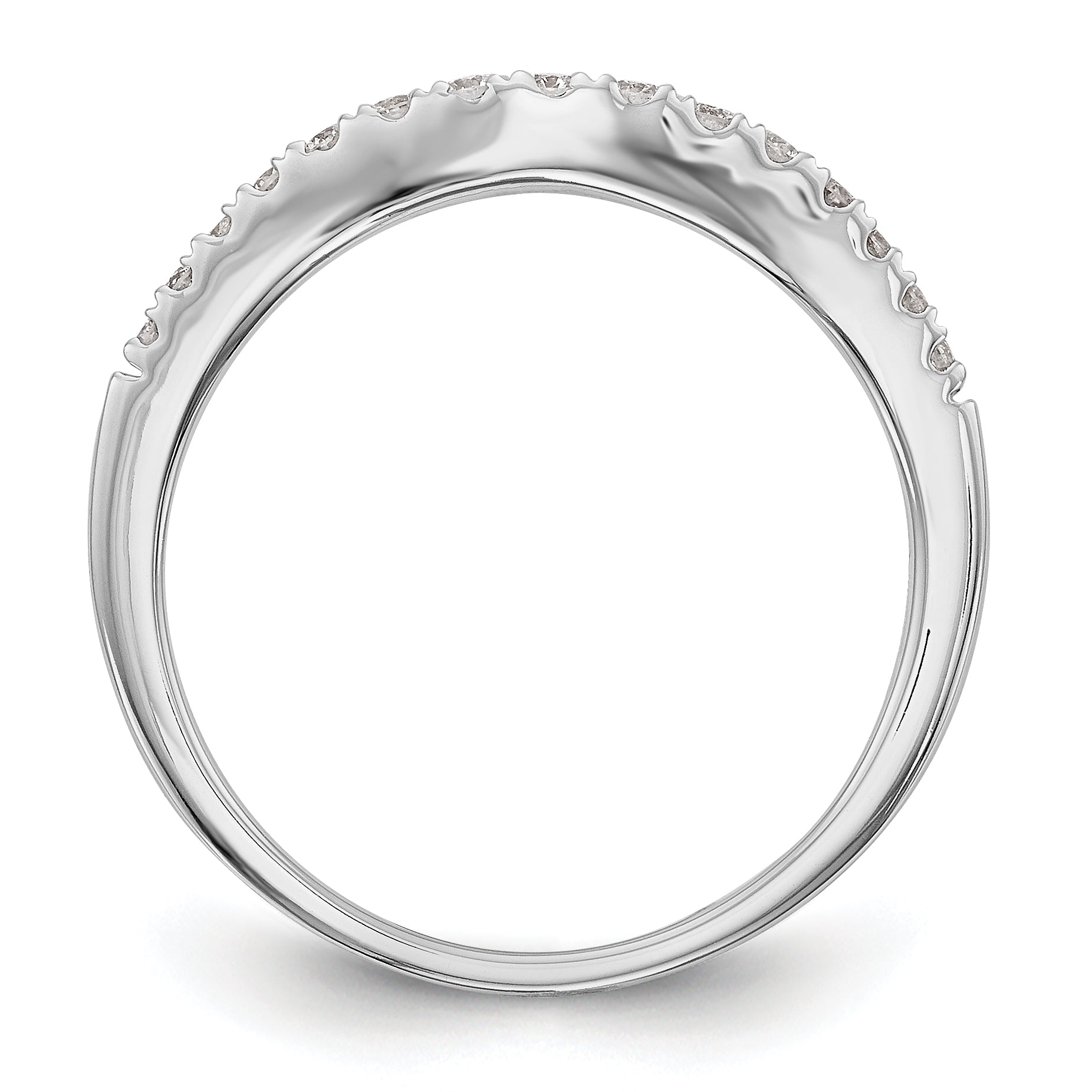 0.25ct. CZ Solid Real 14K White Gold Wedding Wedding Band Ring