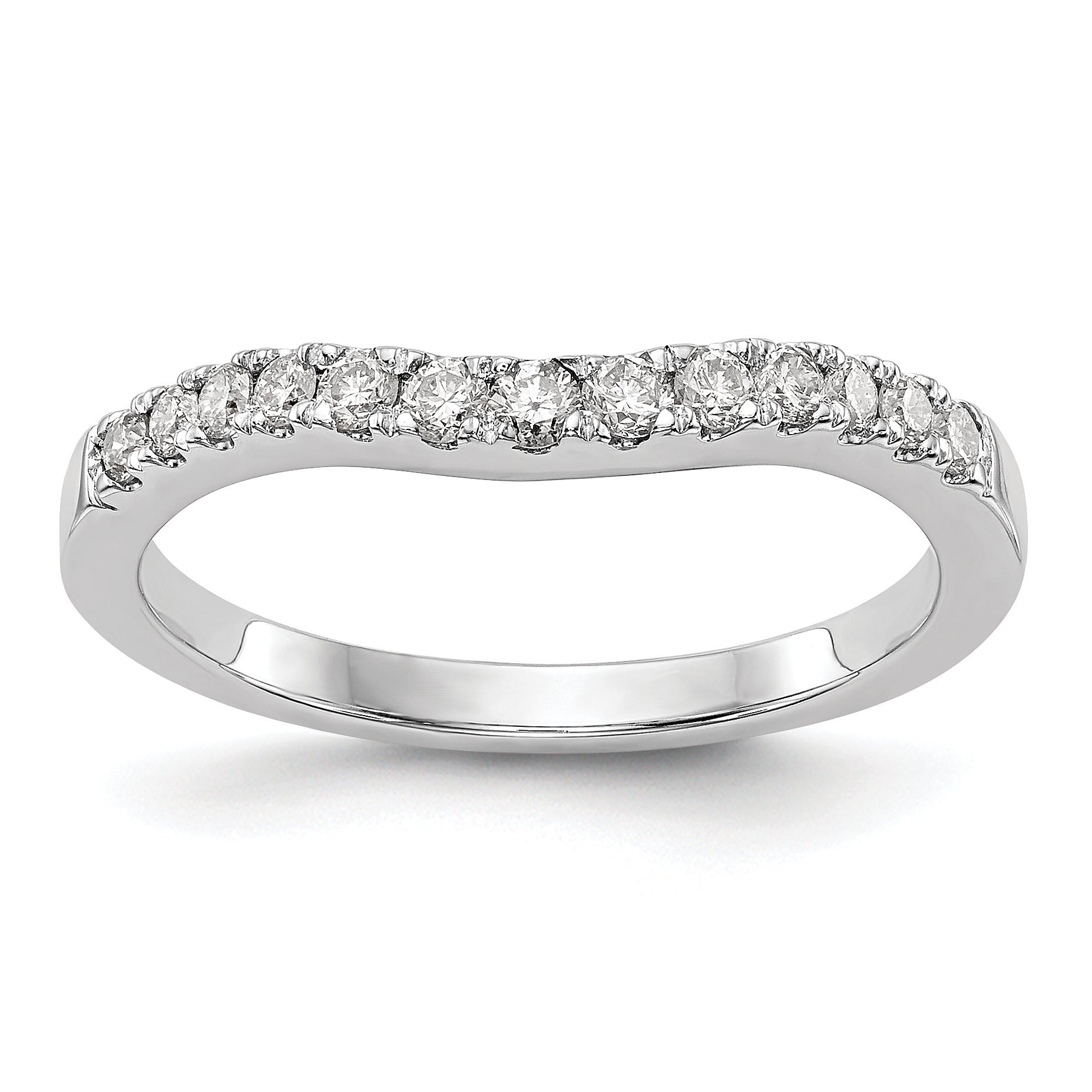 0.33ct. CZ Solid Real 14K White Gold Wedding Wedding Band Ring