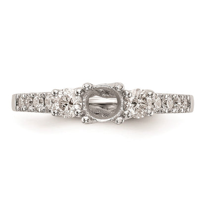 0.33ct. CZ Solid Real 14K White Gold 3-Stone Engagement Ring