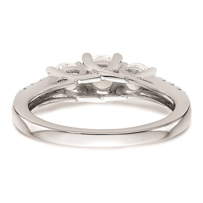 0.33ct. CZ Solid Real 14K White Gold 3-Stone Engagement Ring