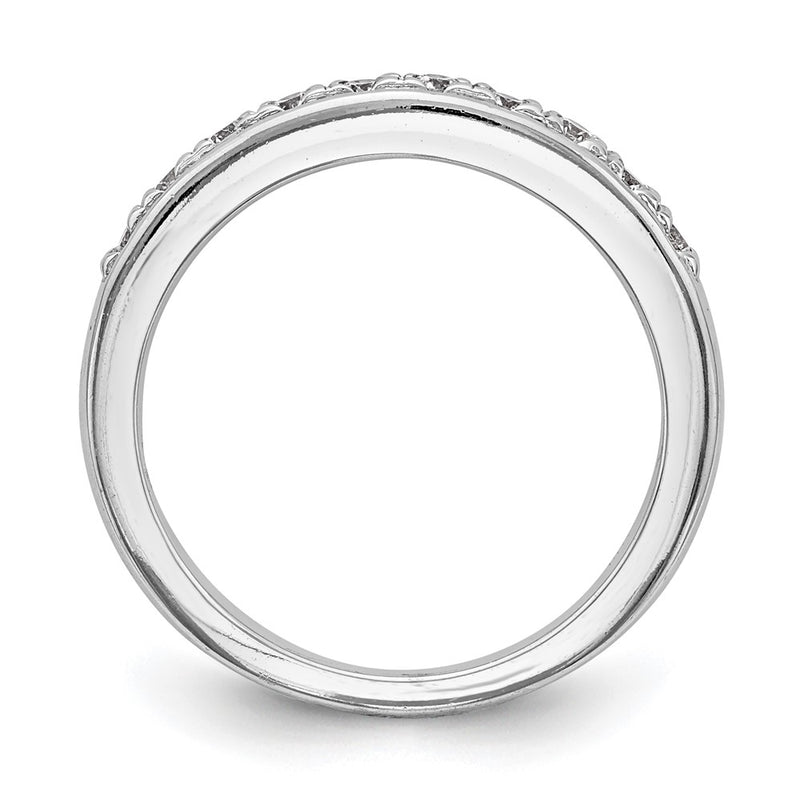 14K White Gold Real Diamond Wedding Band