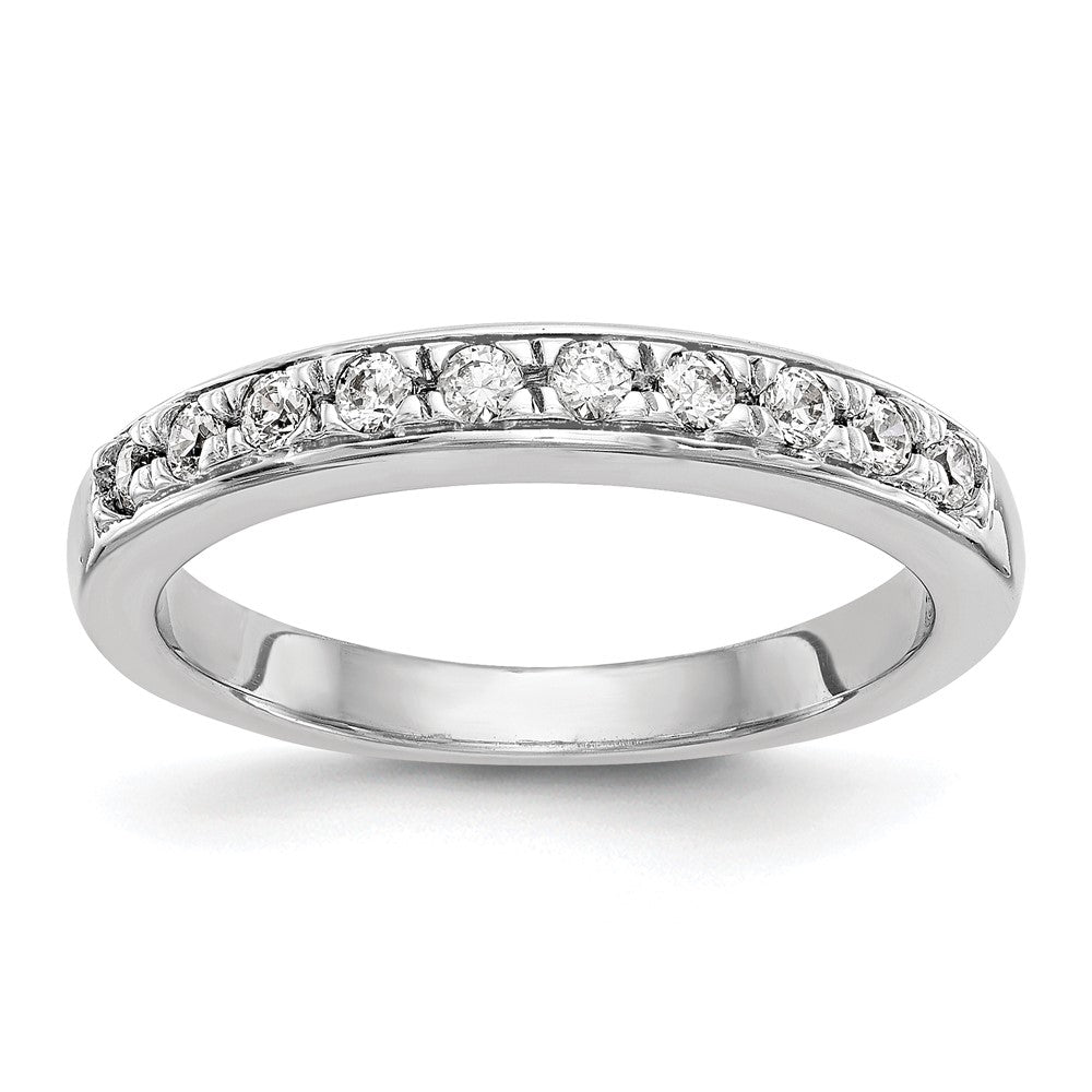 0.18ct. CZ Solid Real 14K White Gold Wedding Wedding Band Ring