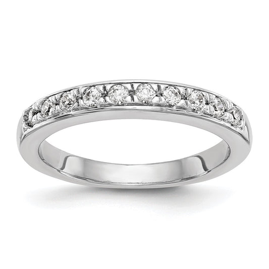 0.18ct. CZ Solid Real 14K White Gold Wedding Wedding Band Ring