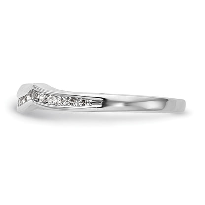 14K White Gold Real Diamond Wedding Band