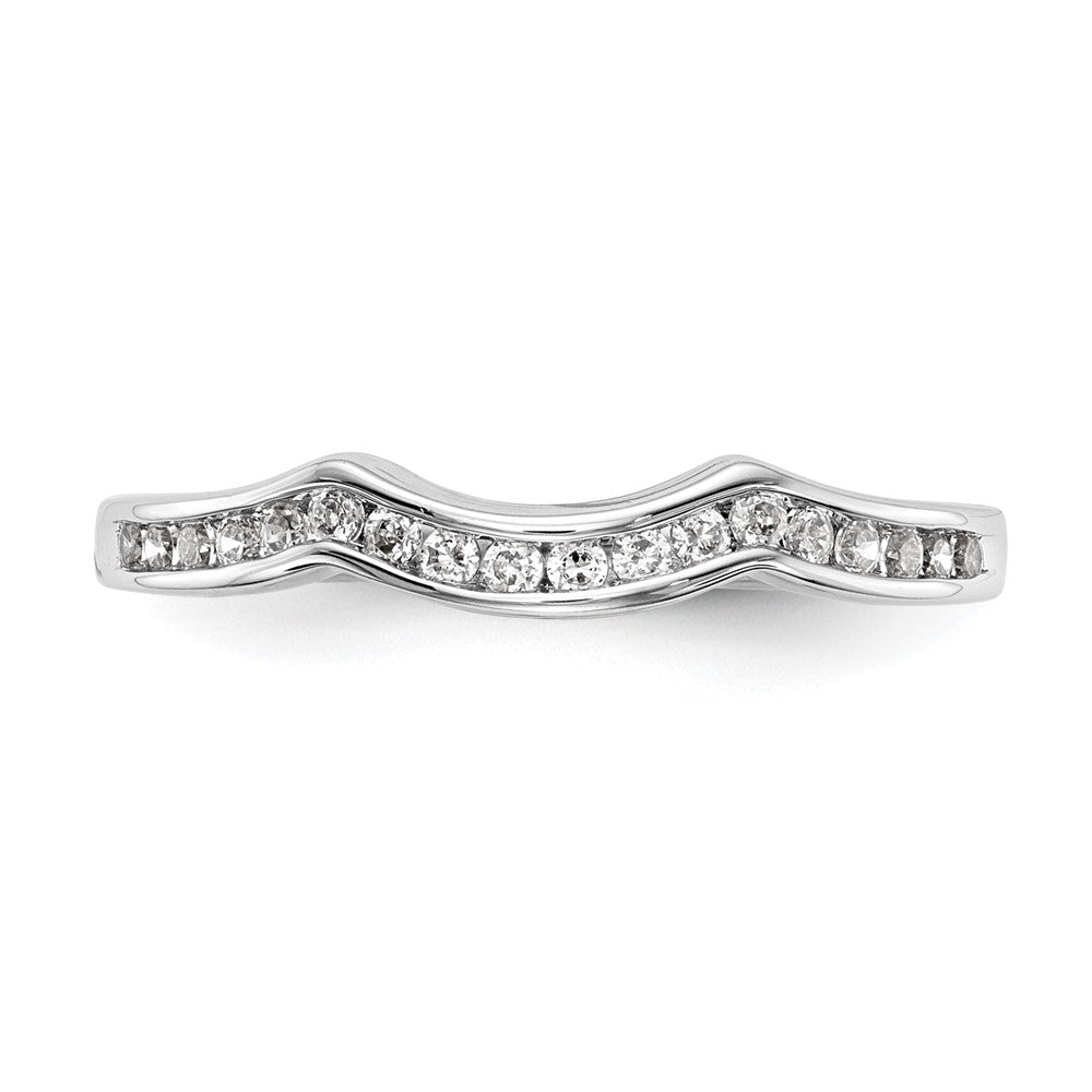14K White Gold Real Diamond Wedding Band
