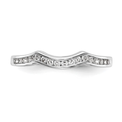 14K White Gold Real Diamond Wedding Band