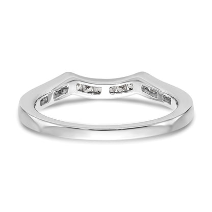 14K White Gold Real Diamond Wedding Band