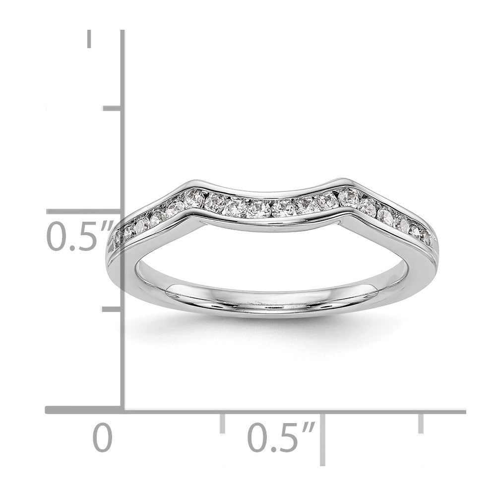 14K White Gold Real Diamond Wedding Band
