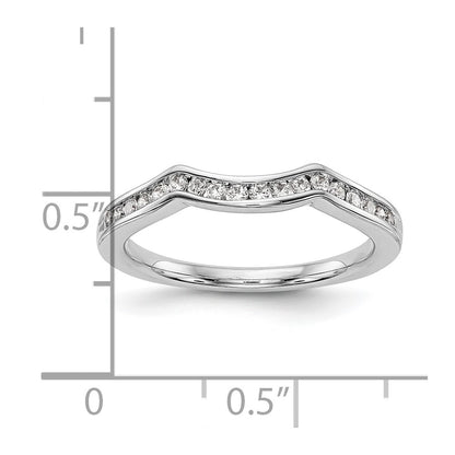 14K White Gold Real Diamond Wedding Band