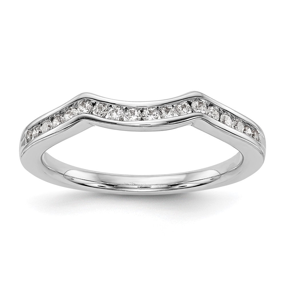14K White Gold Real Diamond Wedding Band