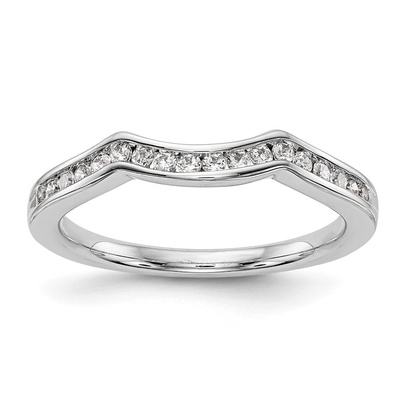 14K White Gold Real Diamond Wedding Band