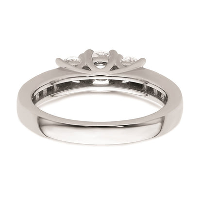 0.38ct. CZ Solid Real 14K White Gold 3-Stone Engagement Ring