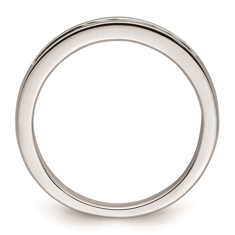 14K White Gold Real Diamond Wedding Band