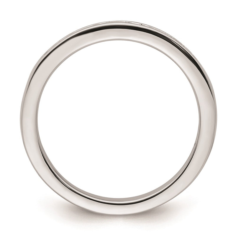 14K White Gold Real Diamond Wedding Band