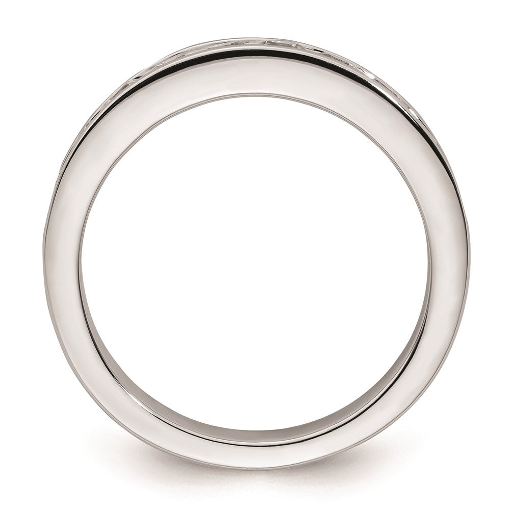 14K White Gold Real Diamond Wedding Band