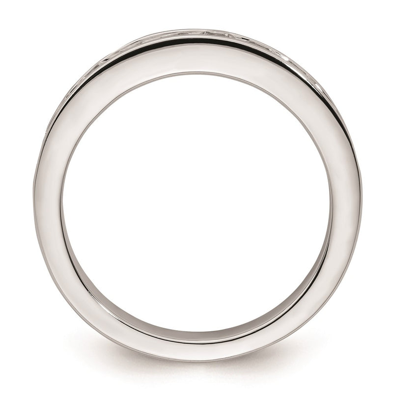 14K White Gold Real Diamond Wedding Band