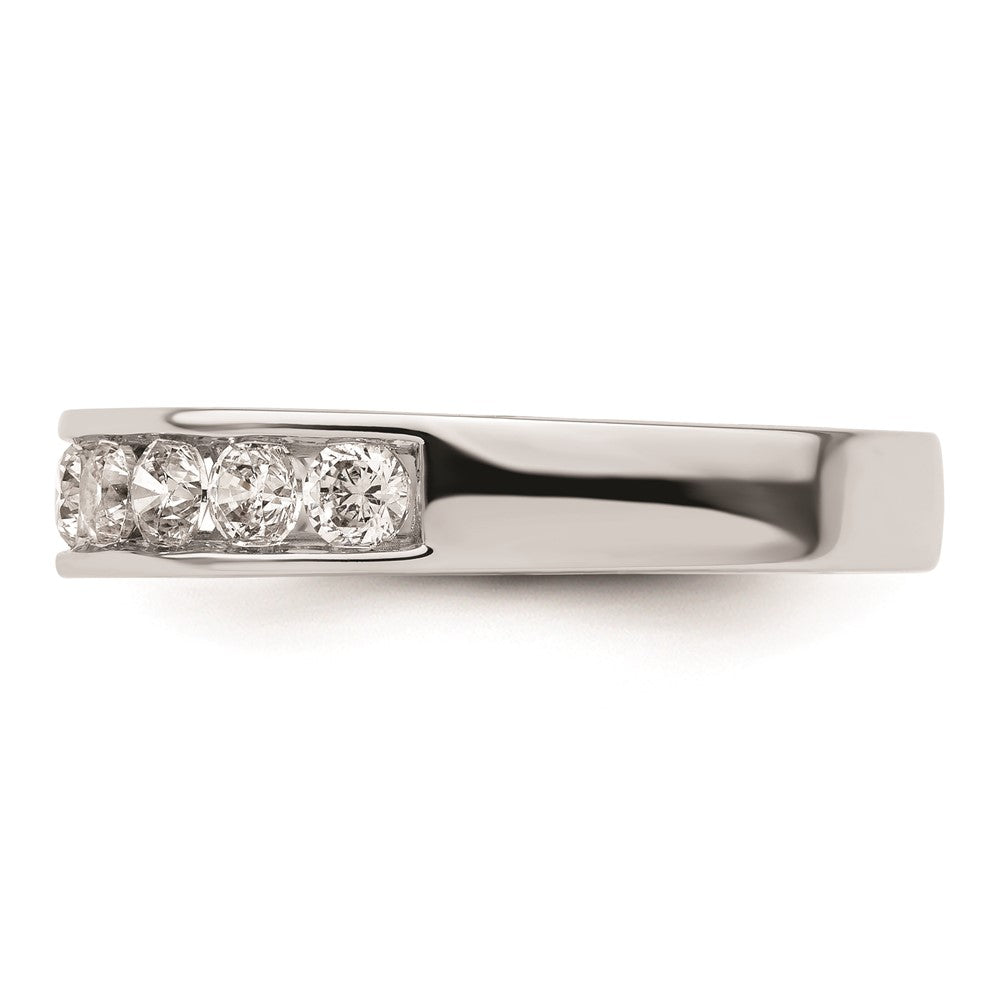 14K White Gold Real Diamond Wedding Band