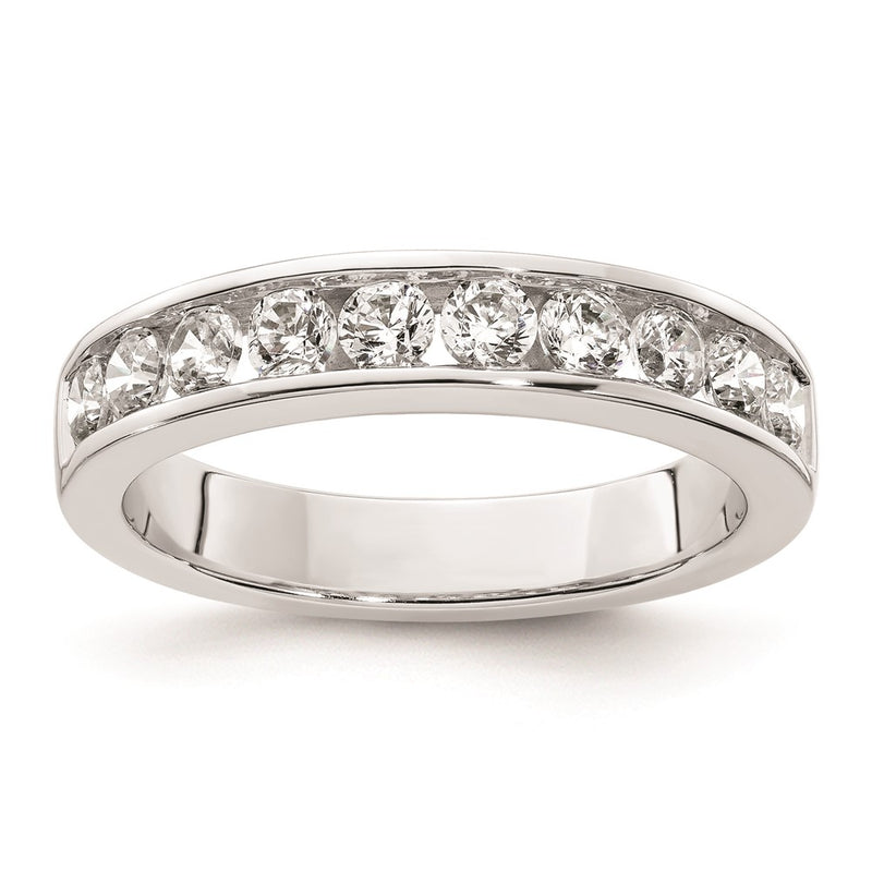 14K White Gold Real Diamond Wedding Band