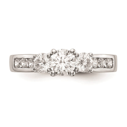 0.38ct. CZ Solid Real 14K White Gold 3-Stone Engagement Ring