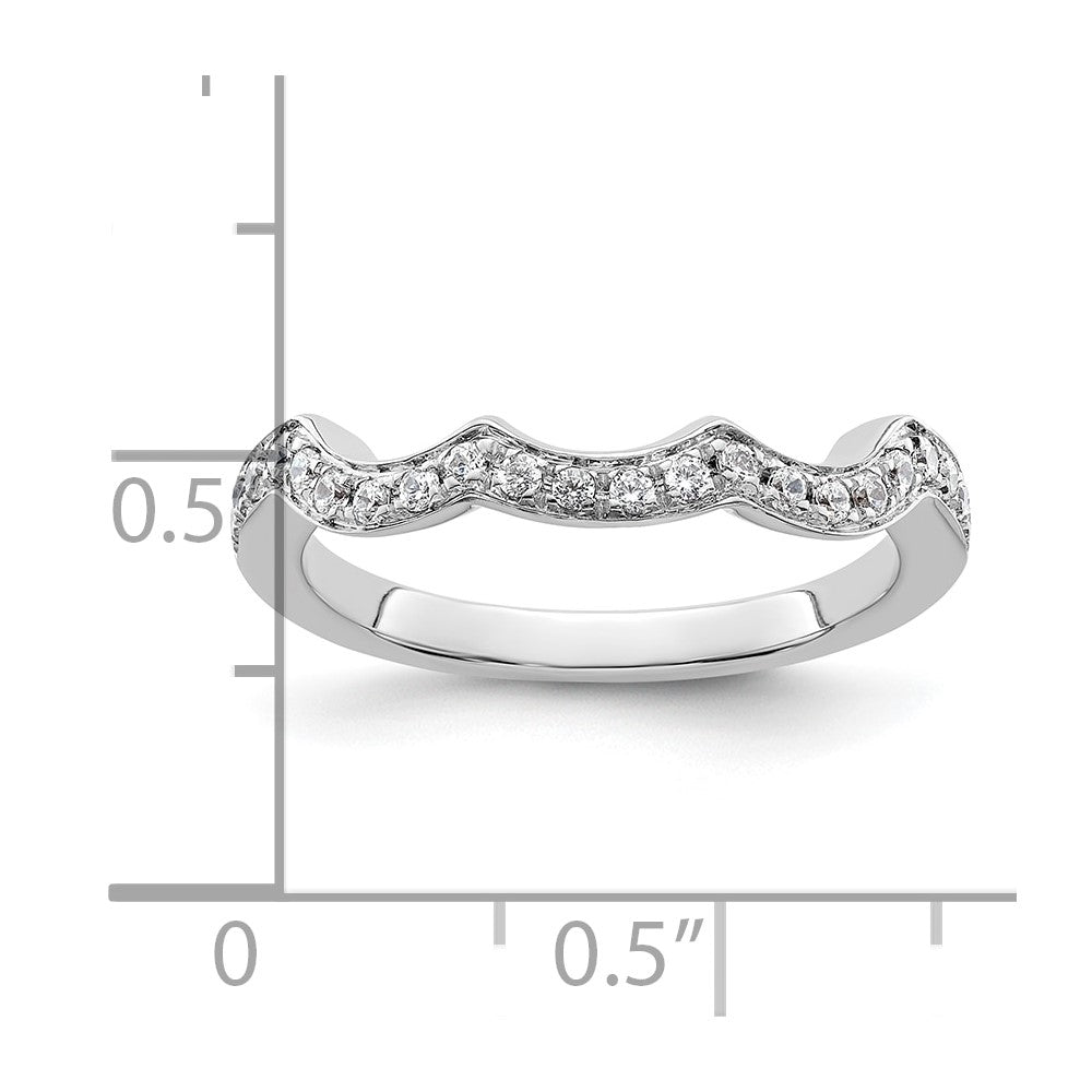0.33ct. CZ Solid Real 14K White Gold Wedding Wedding Band Ring