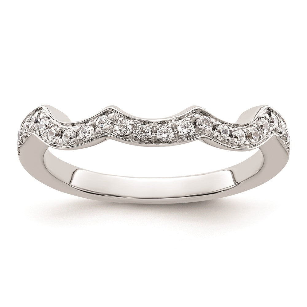 0.33ct. CZ Solid Real 14K White Gold Wedding Wedding Band Ring