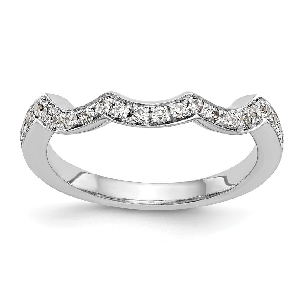 0.24ct. CZ Solid Real 14K White Gold Wedding Wedding Band Ring