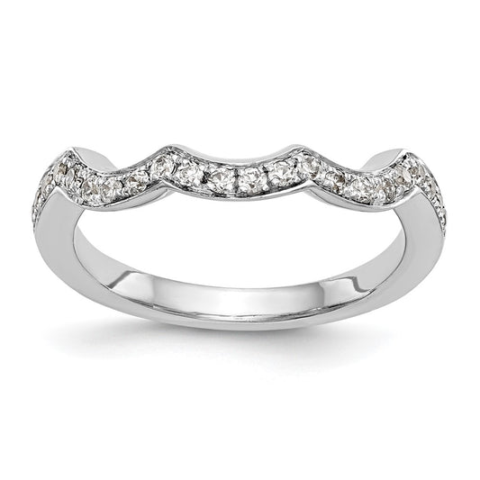 0.24ct. CZ Solid Real 14K White Gold Wedding Wedding Band Ring