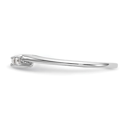 0.16ct. CZ Solid Real 14K White Gold Wedding Wedding Band Ring