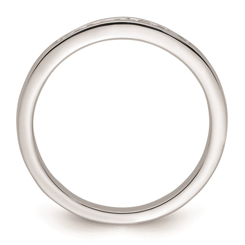 14K White Gold Real Diamond Wedding Band