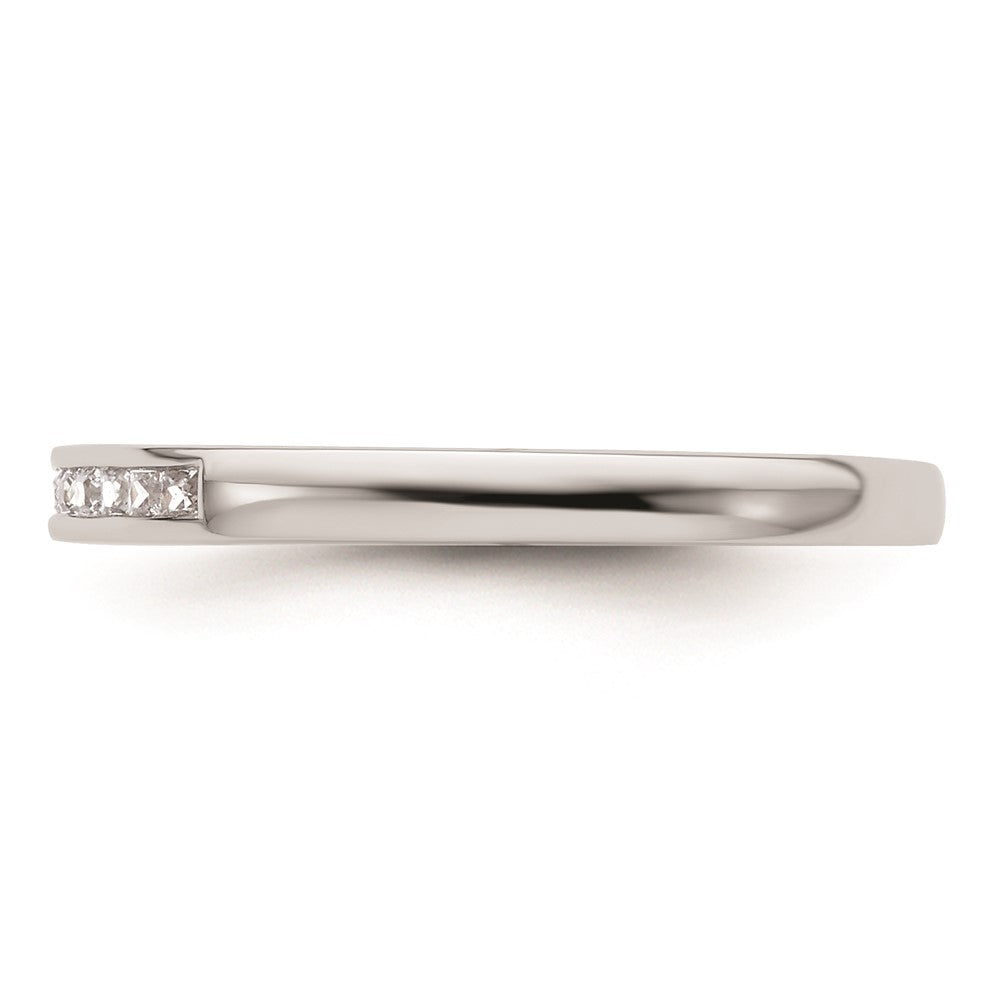 14K White Gold Real Diamond Wedding Band