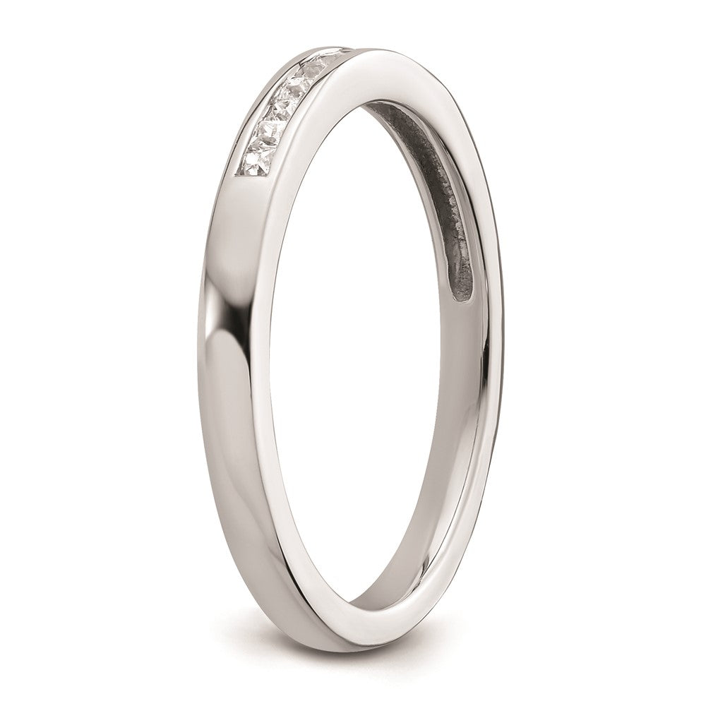 0.20ct. CZ Solid Real 14K White Gold Wedding Wedding Band Ring