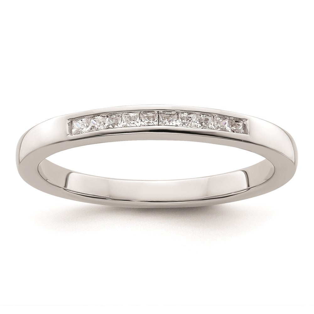 0.20ct. CZ Solid Real 14K White Gold Wedding Wedding Band Ring