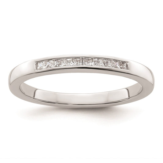 0.20ct. CZ Solid Real 14K White Gold Wedding Wedding Band Ring