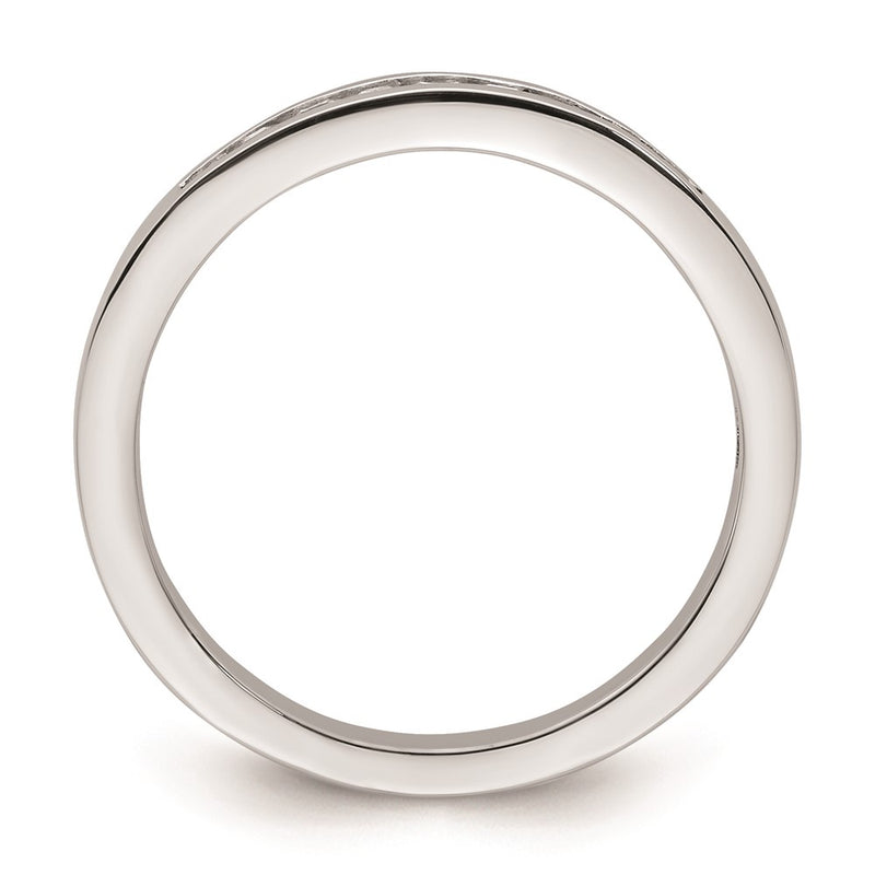 14K White Gold Real Diamond Wedding Band