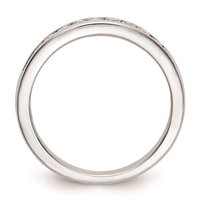 14K White Gold Real Diamond Wedding Band