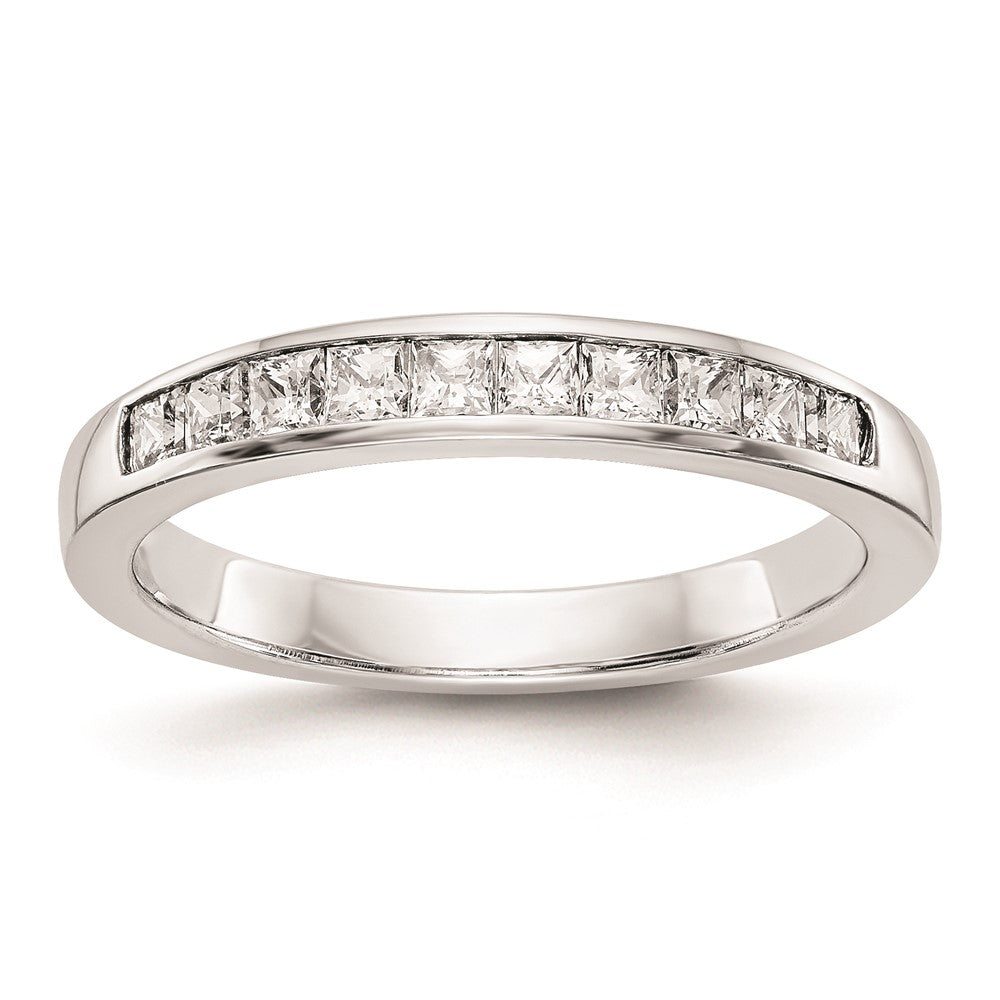 14K White Gold Real Diamond Wedding Band