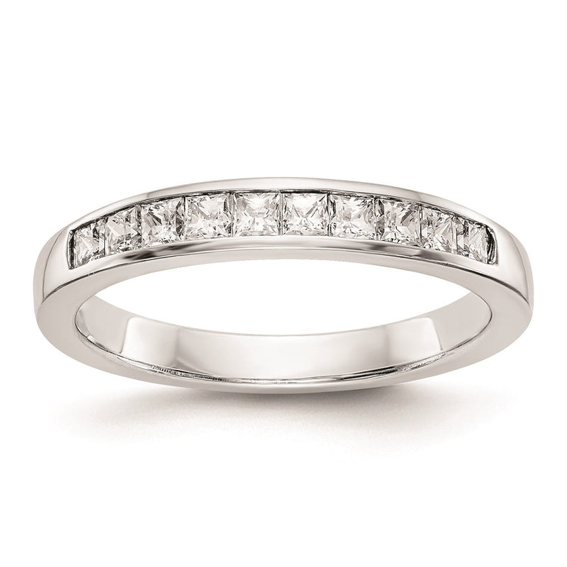 14K White Gold Real Diamond Wedding Band