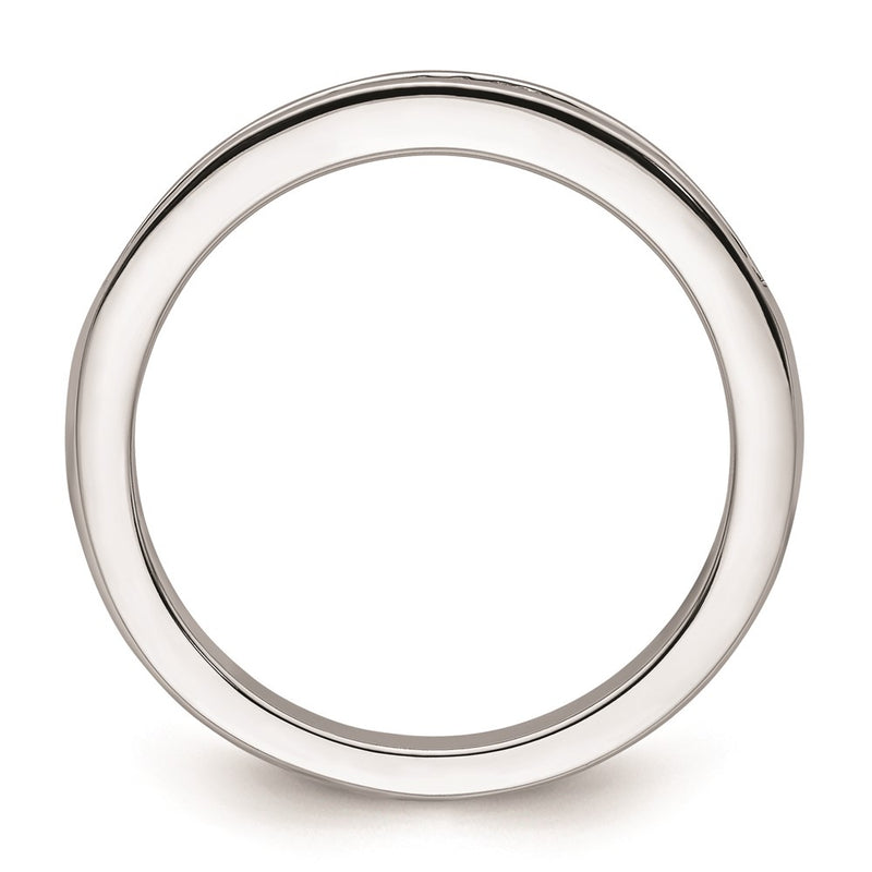 14K White Gold Real Diamond Wedding Band
