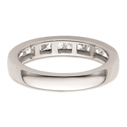 14K White Gold Real Diamond Wedding Band