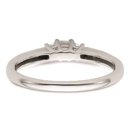 0.16ct. CZ Solid Real 14K White Gold 3-Stone Engagement Ring