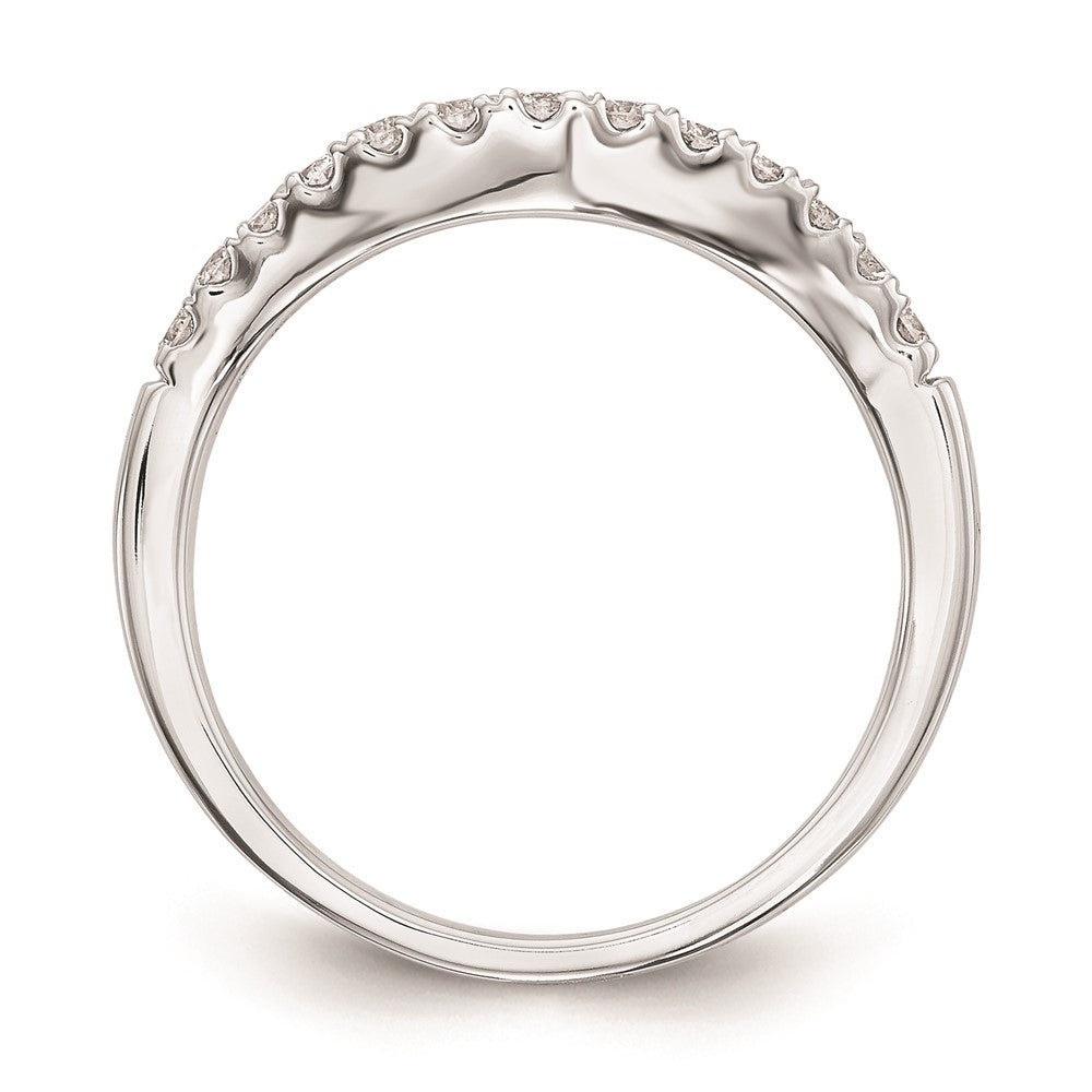14K White Gold Real Diamond Wedding Band