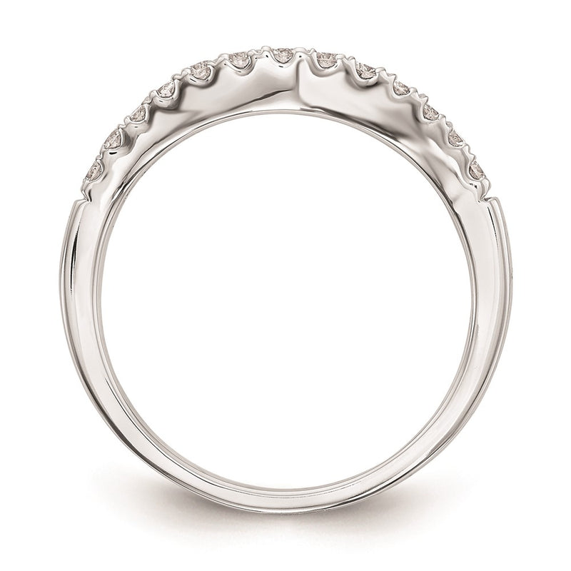 14K White Gold Real Diamond Wedding Band