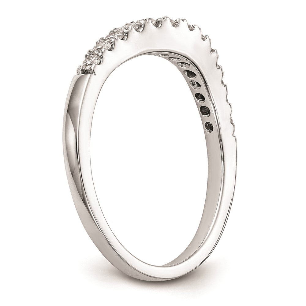 14K White Gold Real Diamond Wedding Band
