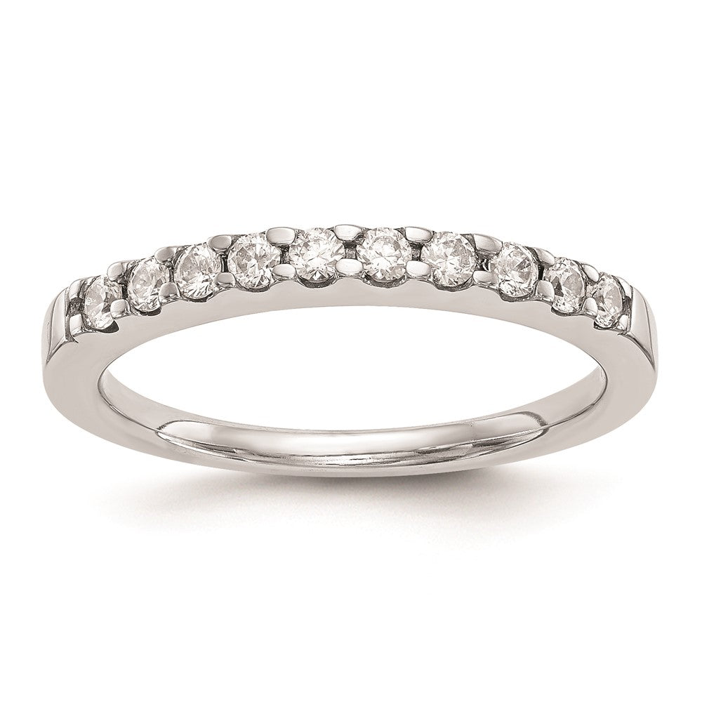 14K White Gold Real Diamond Wedding Band
