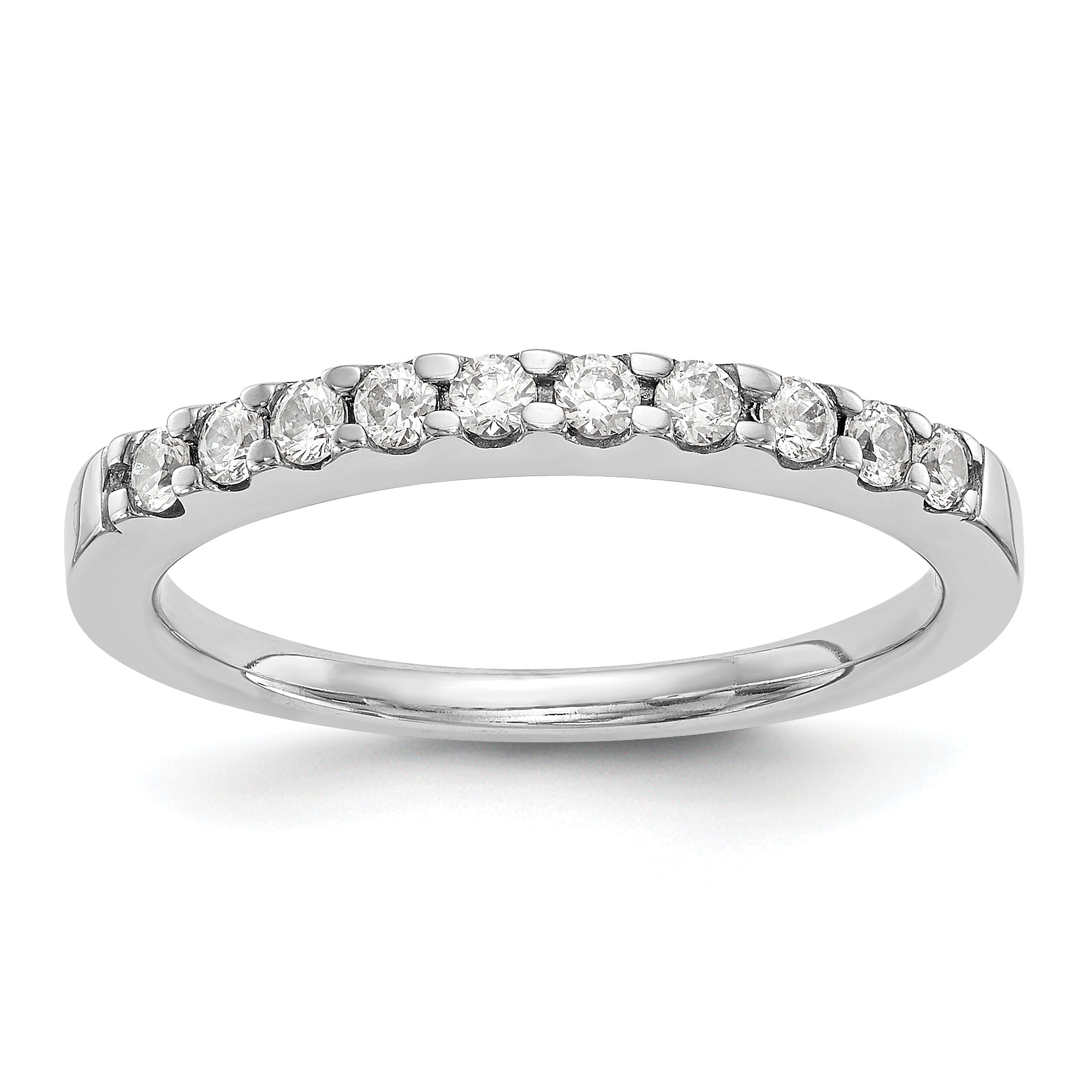 0.30ct. CZ Solid Real 14K White Gold Wedding Wedding Band Ring