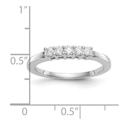 14K White Gold Real Diamond Wedding Band